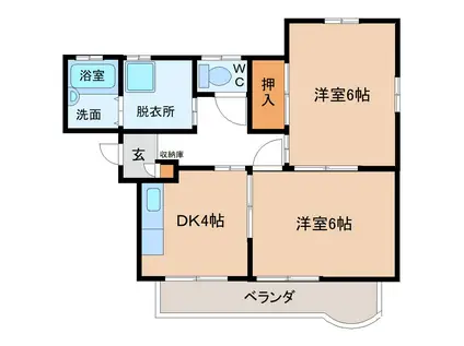 ヴェルドール神明(2DK/1階)の間取り写真