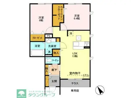 ブリエ I(2LDK/1階)の間取り写真