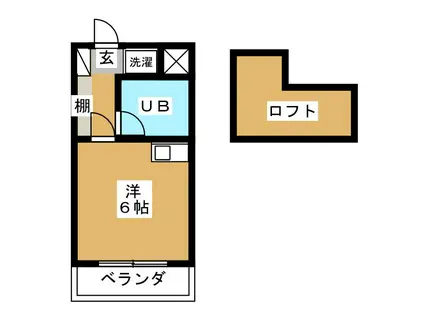 メープルオンザヒル(ワンルーム/2階)の間取り写真