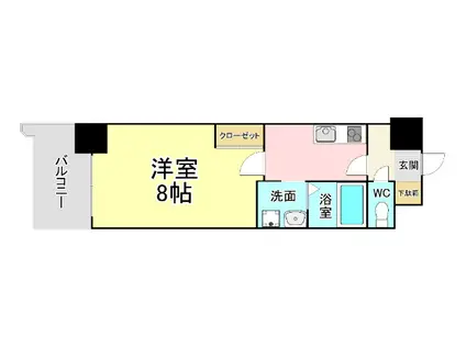 ロイヤルシーサイドテラス(1K/6階)の間取り写真