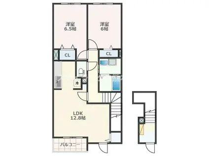 ファミリア(2LDK/2階)の間取り写真