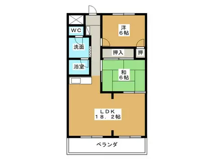 MKタウン江場A(2LDK/2階)の間取り写真