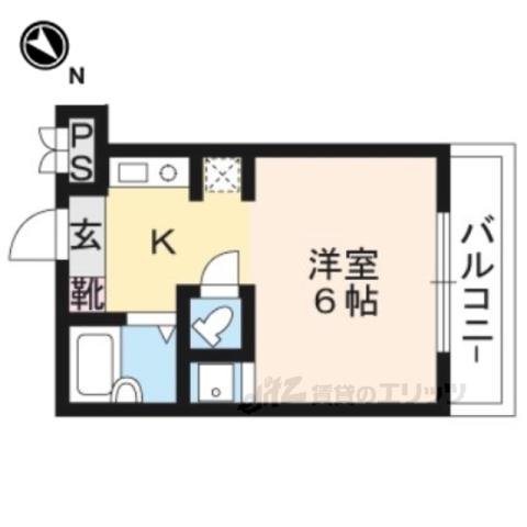 サン嵐山(1K/2階)の間取り写真