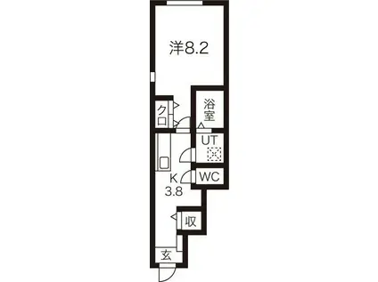 LEBEL DRIE(1K/1階)の間取り写真