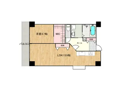 メゾンエンリッチ(1LDK/2階)の間取り写真