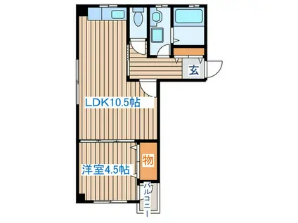 エアーズロック・ビル(1LDK/5階)の間取り写真