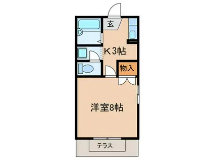 ファミール堀部III A棟(1K/1階)の間取り写真