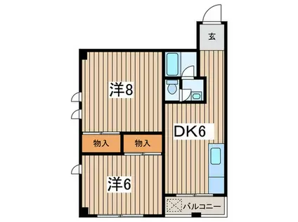 リーフビル(2DK/4階)の間取り写真