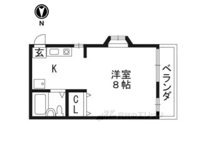 アストロプラザⅢ(1K/1階)の間取り写真