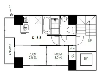 トゥールエトワール麻布(2K/3階)の間取り写真