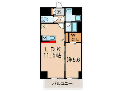 BLANCAIR戸越(1LDK/5階)の間取り写真