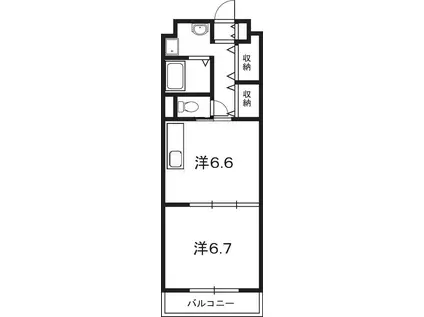 ヴェール(1DK/3階)の間取り写真