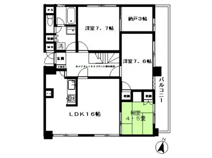 リバーサイドテラス(3SLDK/3階)の間取り写真