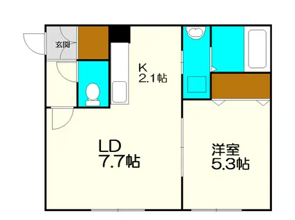 MFERIO(1LDK/1階)の間取り写真