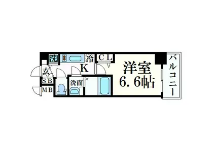 プレサンス心斎橋ブライト(1K/10階)の間取り写真