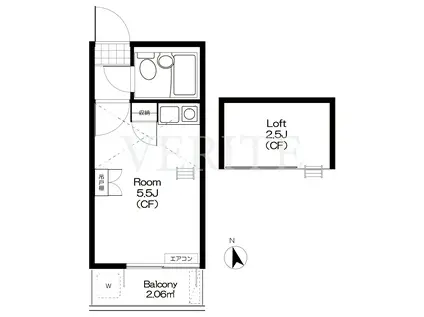 ライフピアセレクト(ワンルーム/2階)の間取り写真