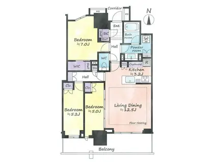 幕張ベイパーク ライズゲートタワー(3LDK/26階)の間取り写真