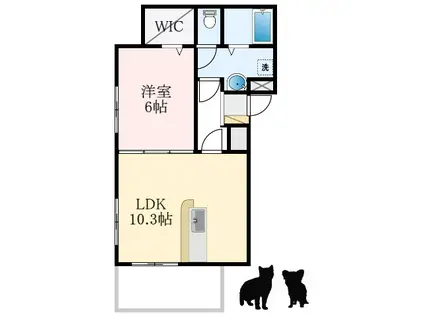メゾン スターブル(1LDK/1階)の間取り写真