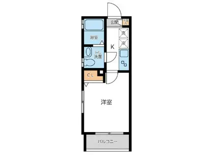 CITY SPIRE西新宿(1K/1階)の間取り写真