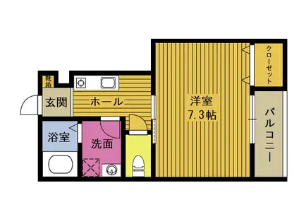 ヴァローレ臼杵(1K/1階)の間取り写真