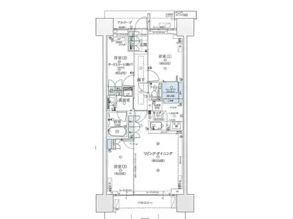 グランドメゾン品川シーサイドの杜(3LDK/15階)の間取り写真