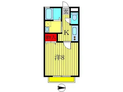 カサベルデ(1K/2階)の間取り写真
