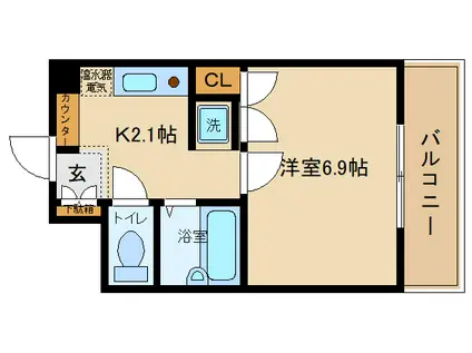 リーベハイツ青山(1K/3階)の間取り写真