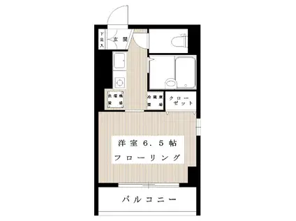 フォークガード学芸大学(1K/3階)の間取り写真