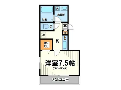 スタープラザII(1K/2階)の間取り写真