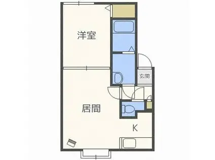 サイドセブン(1LDK/2階)の間取り写真