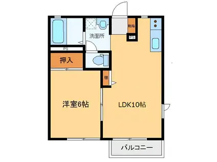 SD喜多鶴(1LDK/1階)の間取り写真