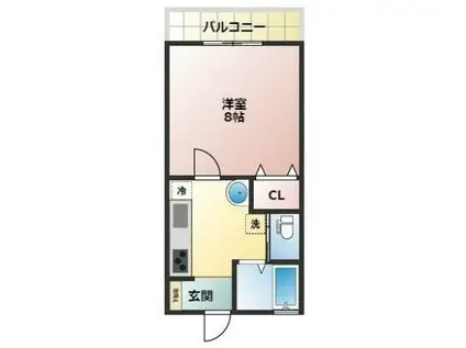 クレセール新鎌ヶ谷(1K/1階)の間取り写真