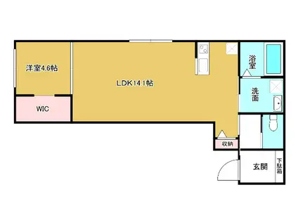 JEUNESSE(1LDK/2階)の間取り写真