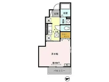 シャトレー東向島(1K/1階)の間取り写真