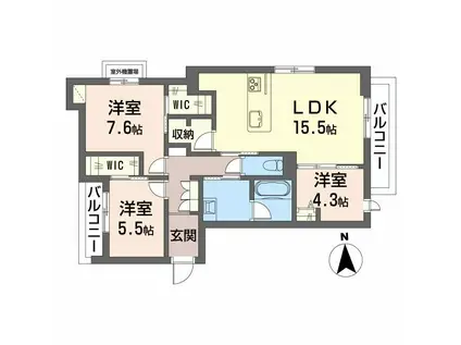 BELLE BLANCHE(3LDK/2階)の間取り写真