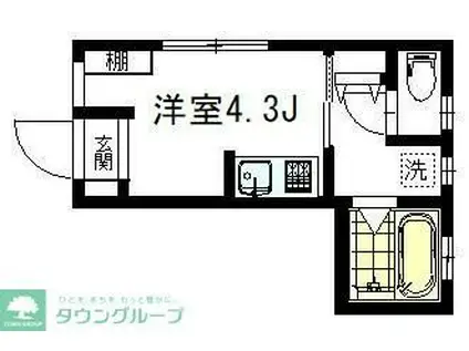 AMADEUS(ワンルーム/2階)の間取り写真
