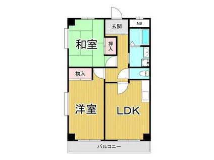 ジャルダン美樹(2LDK/1階)の間取り写真