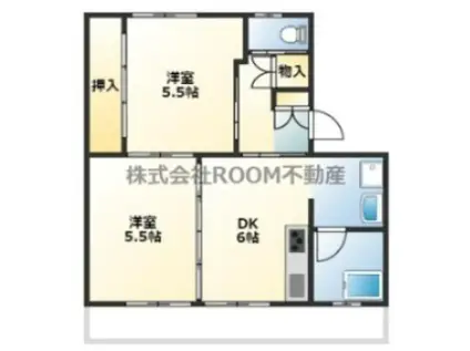 サンコーポラス都城II(2DK/3階)の間取り写真