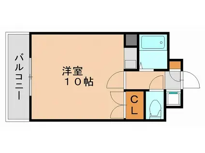 中良ビル(ワンルーム/3階)の間取り写真