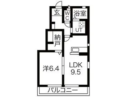 エスパシオフェリス III(1LDK/1階)の間取り写真
