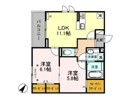 シェルト(2LDK/3階)の間取り写真