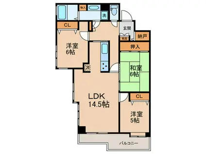 コンフォール東久留米(3LDK/6階)の間取り写真