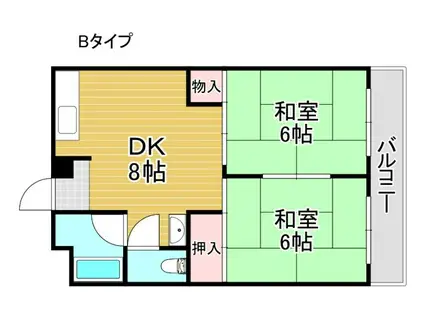 フィアスコート住吉大社(2LDK/3階)の間取り写真