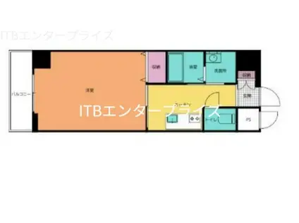 FLOS元浜(1K/9階)の間取り写真