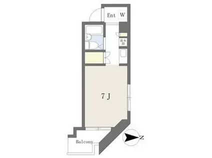 コーポジョイフル(1K/4階)の間取り写真