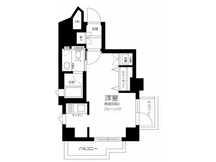 コンシェリアR四谷(ワンルーム/6階)の間取り写真
