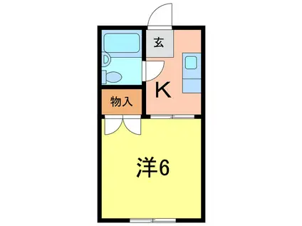 ニワハイツ(1K/1階)の間取り写真