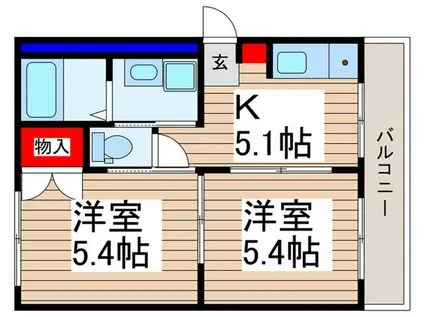 メゾンドY&Y(2K/1階)の間取り写真