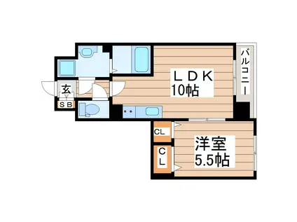 ディオコート長町(1LDK/4階)の間取り写真