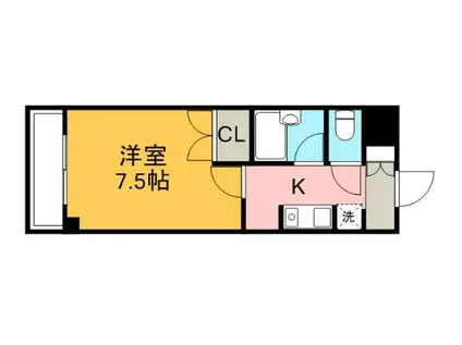 リリーパレスナルシマIII(1K/7階)の間取り写真